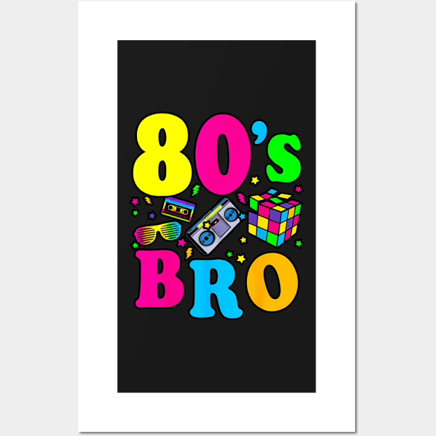 vintage lover This Is My 80s Bro T-Shirt for dad 80's 90's Party Tee Wall Art by masterpiecesai